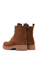 Women's Camel Suede Leather Boots | Derimod
