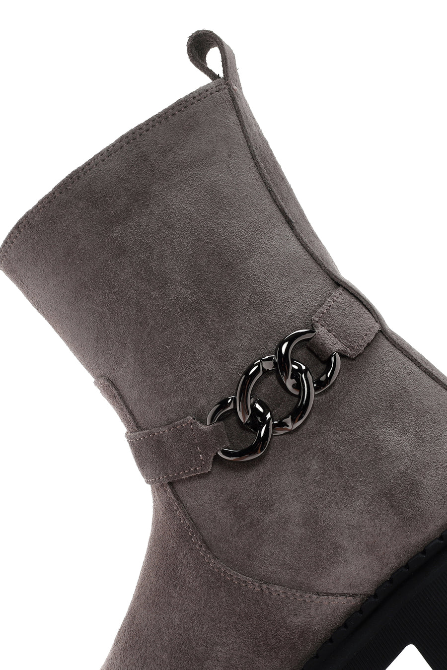 Women's Mink Thick Soled Zippered Suede Leather Boots