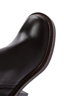 Women's Brown Leather Zippered Heeled Boots | Derimod