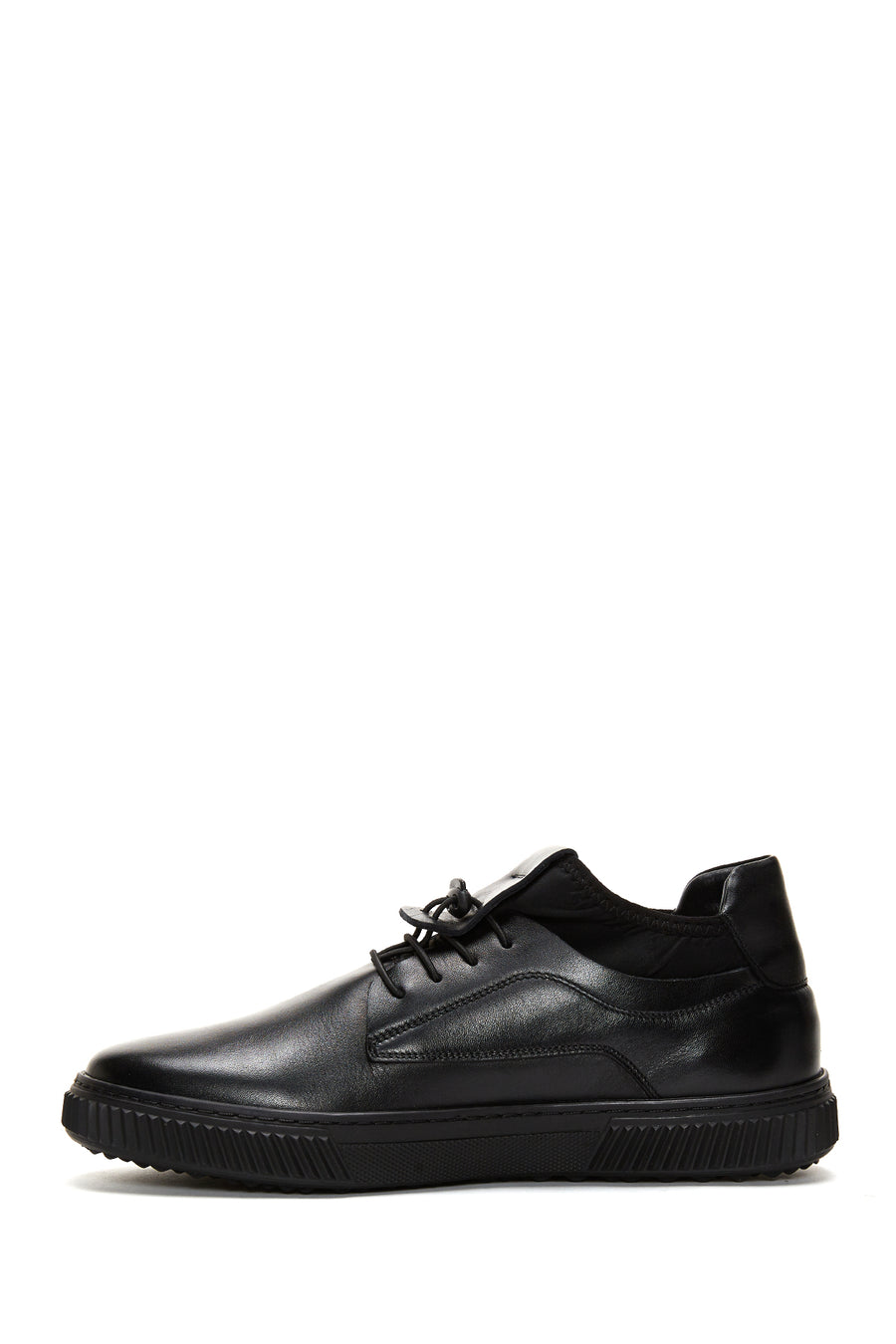 Men's Black Leather Casual Sneaker