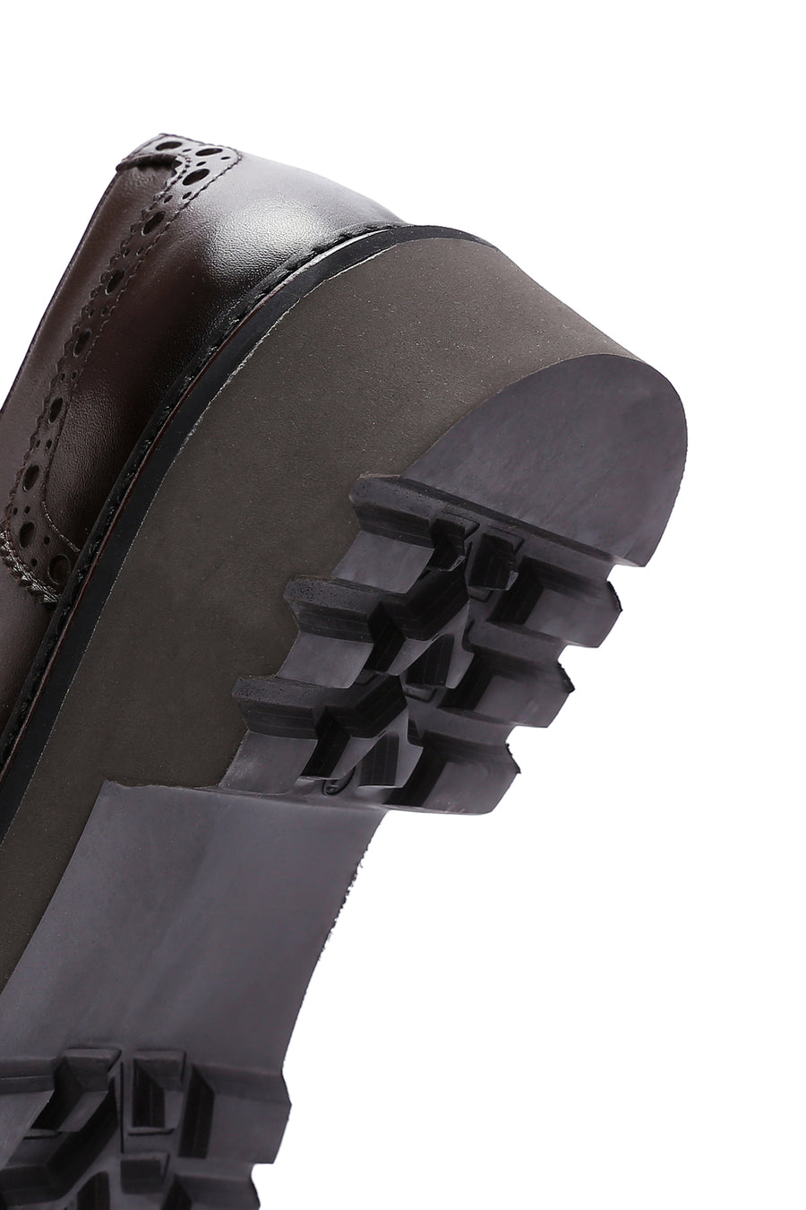 Men's Brown Leather Thick Soled Casual Shoes