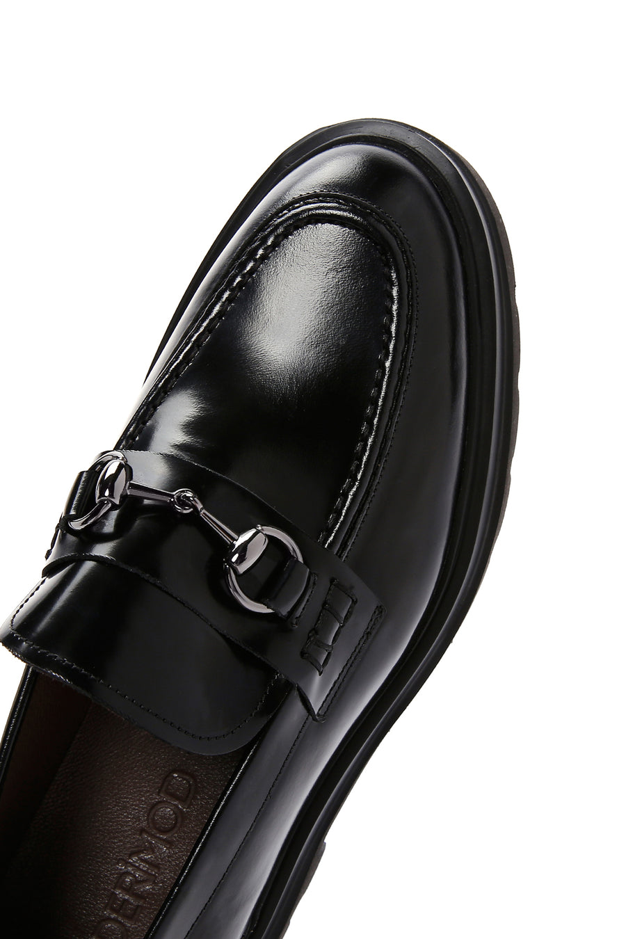 Erkek Siyah Rugan Deri Tokalı Kalın Tabanlı Casual Loafer
