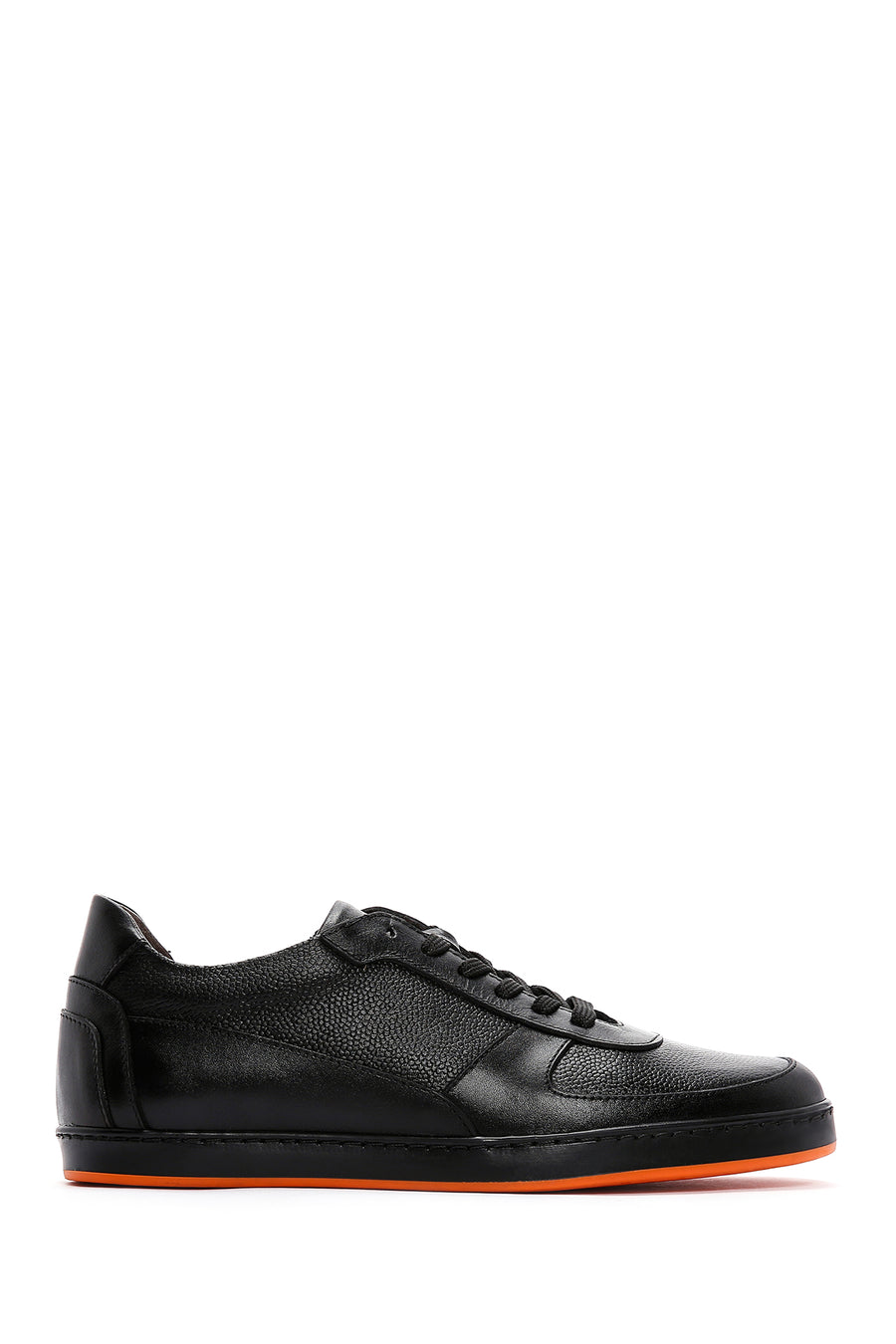 Men's Black Leather Casual Sneaker 23WFD6041FT | Derimod