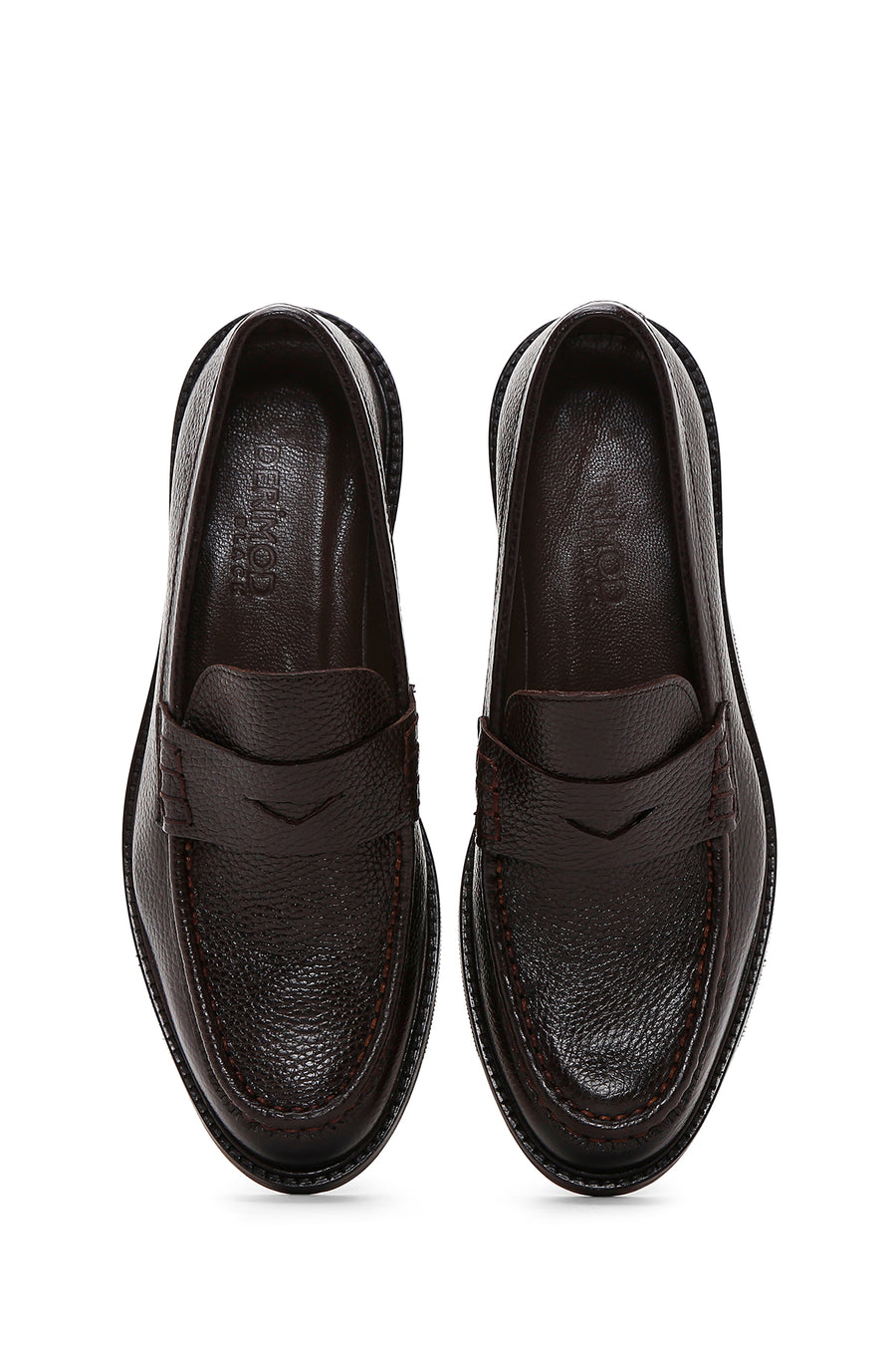 Erkek Kahverengi Deri Klasik Loafer