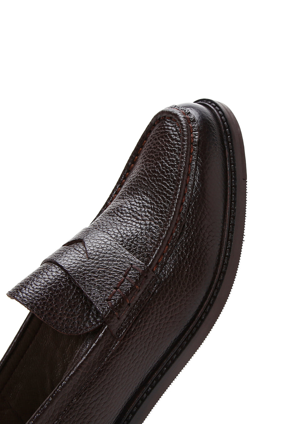 Erkek Kahverengi Deri Klasik Loafer