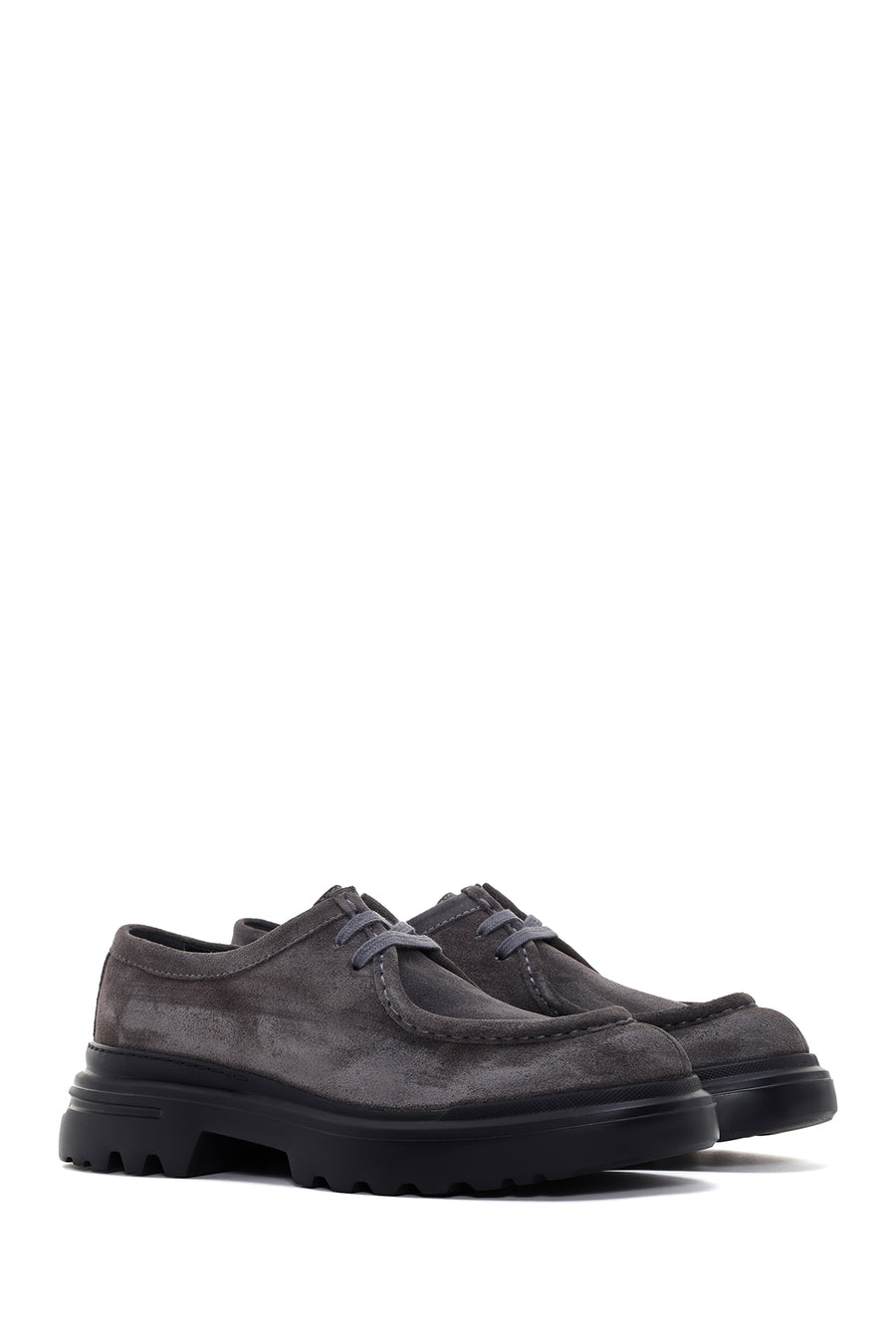 Men's Gray Suede Leather Casual Shoes