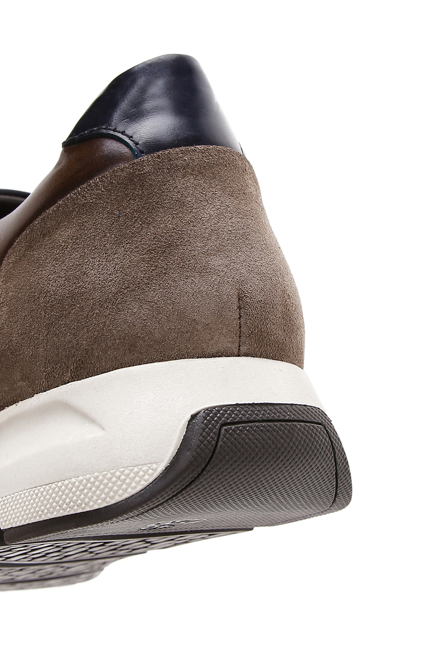 Erkek Kahverengi Deri Süet Detaylı Sneaker