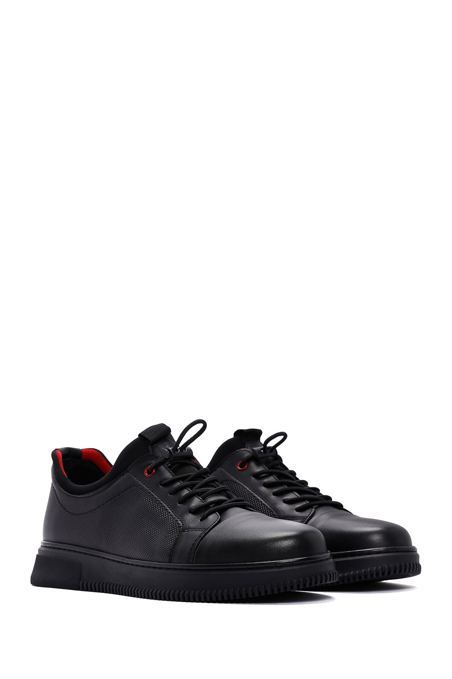 Men's Black Leather Sneaker