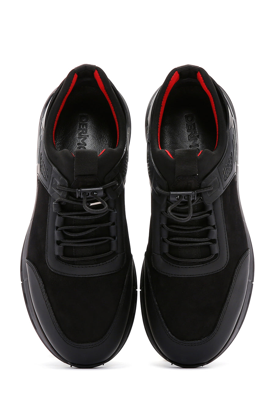 Men's Black Nubuck Leather Detailed Sneaker