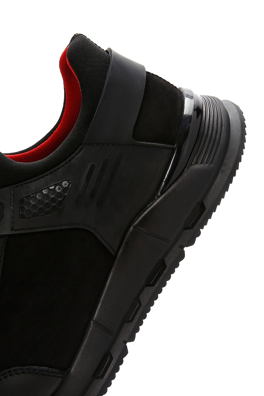 Men's Black Nubuck Leather Detailed Sneaker