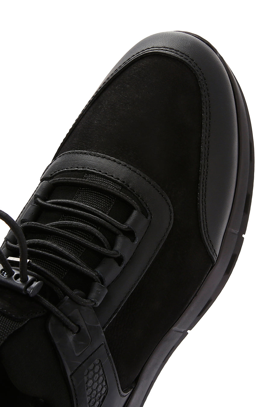 Men's Black Nubuck Leather Detailed Sneaker