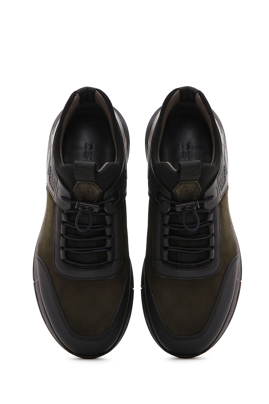 Erkek Haki Nubuk Deri Detaylı Sneaker