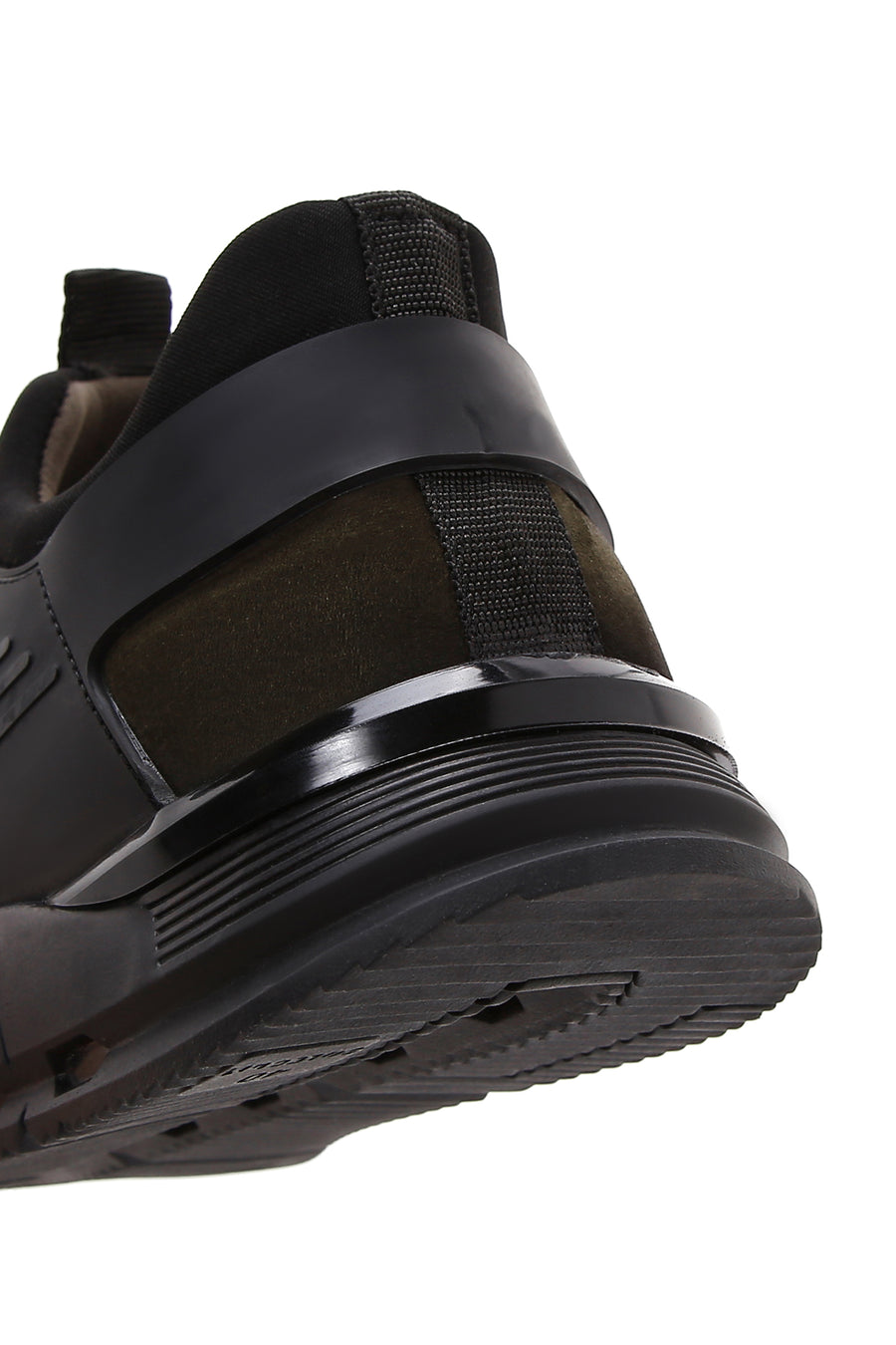 Erkek Haki Nubuk Deri Detaylı Sneaker