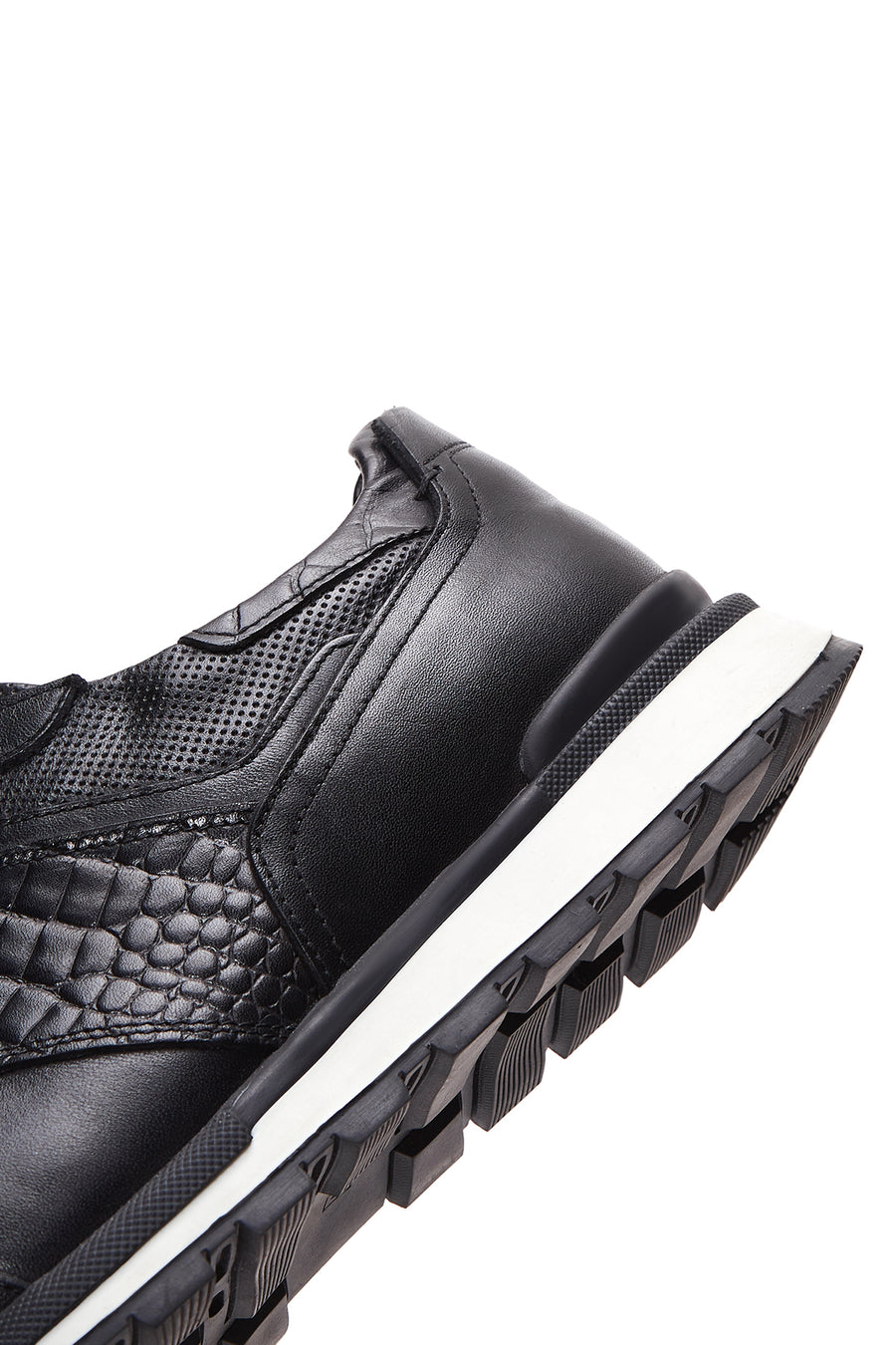 Men's Black Leather Sneaker