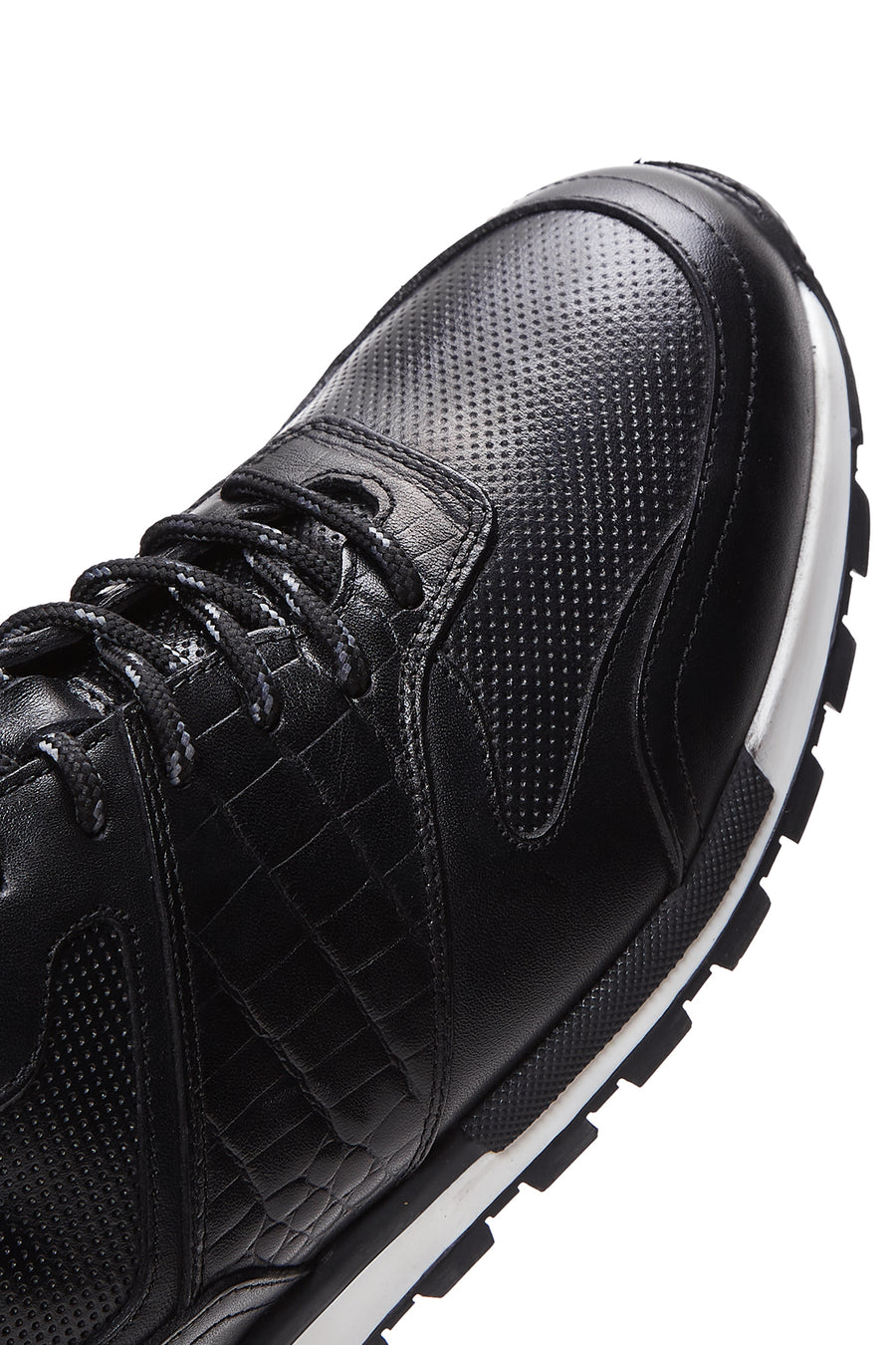 Men's Black Leather Sneaker