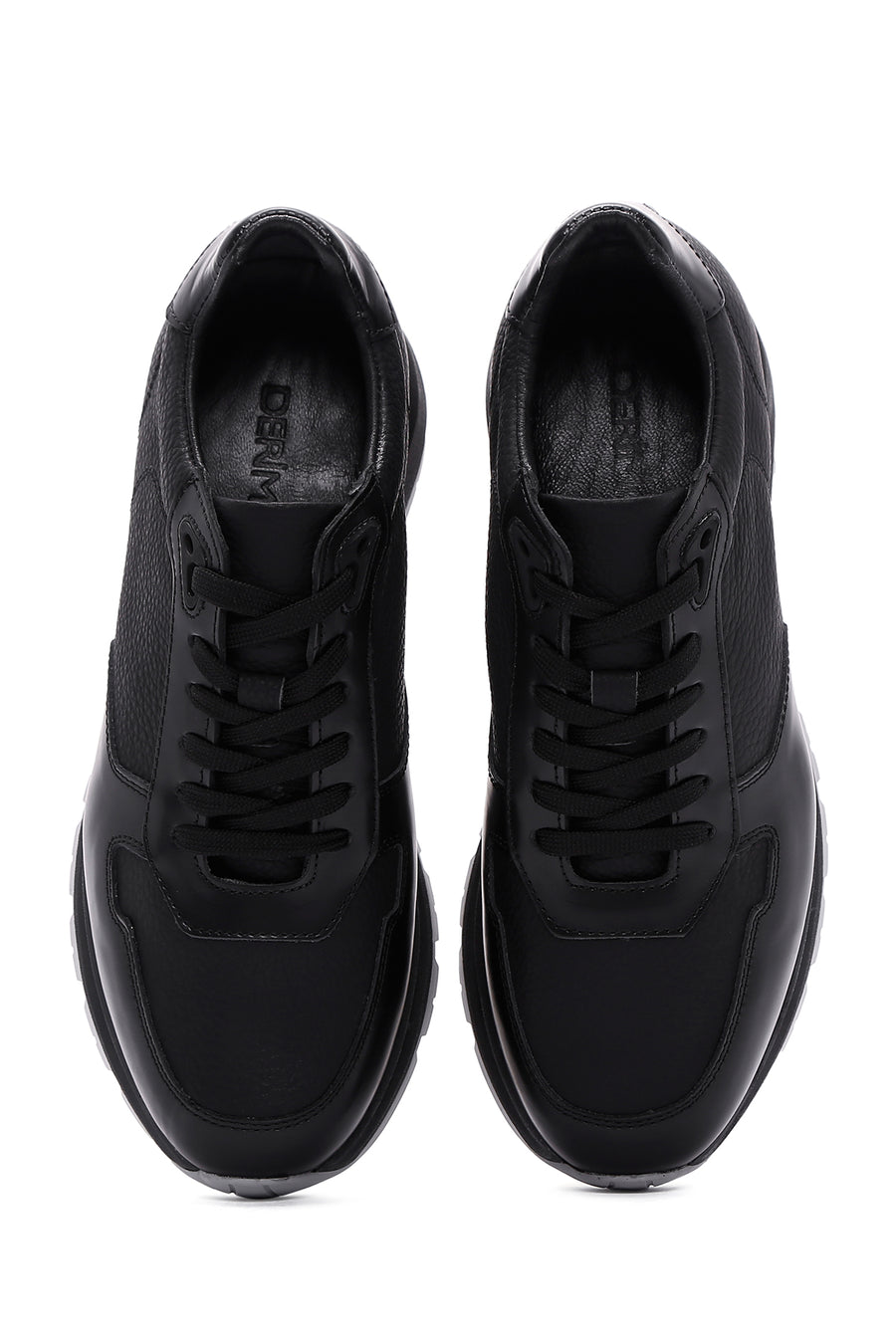 Erkek Siyah Deri Casual Sneaker
