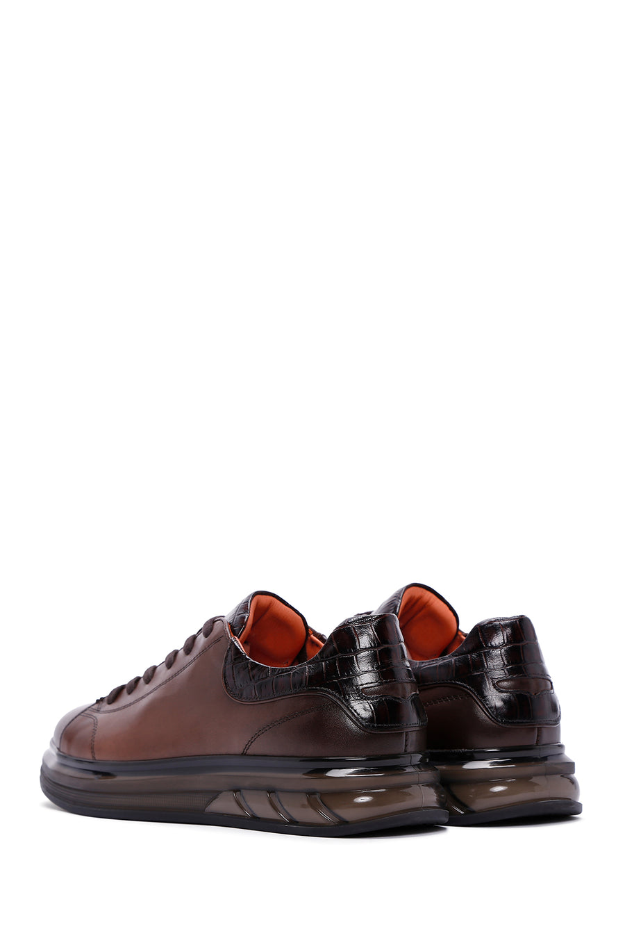 Erkek Kahverengi Deri Sneaker