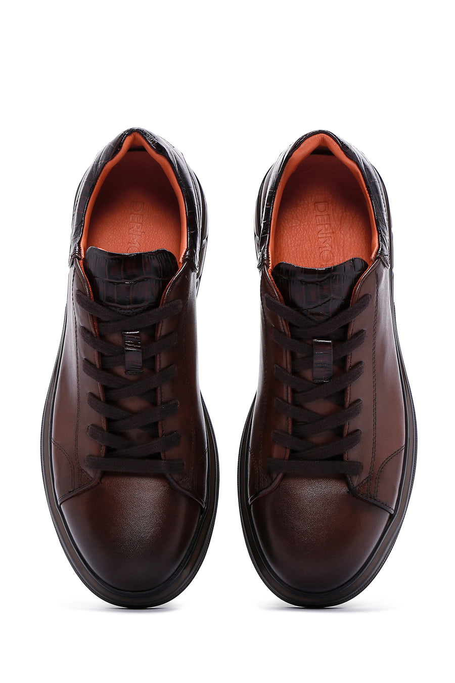 Erkek Kahverengi Deri Sneaker