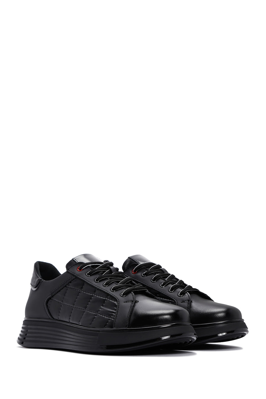 Men's Black Leather Detailed Sneaker