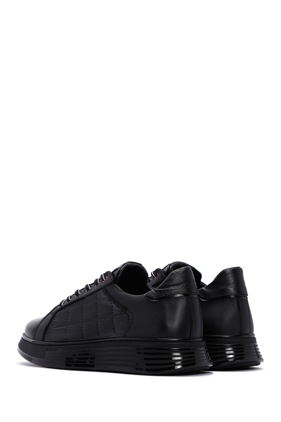 Men's Black Leather Detailed Sneaker