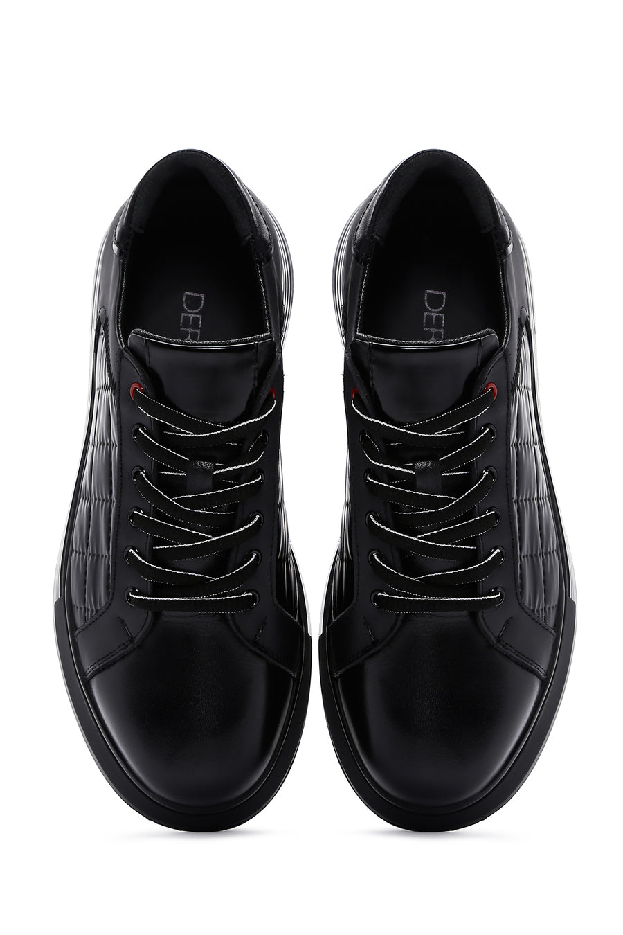 Men's Black Leather Detailed Sneaker