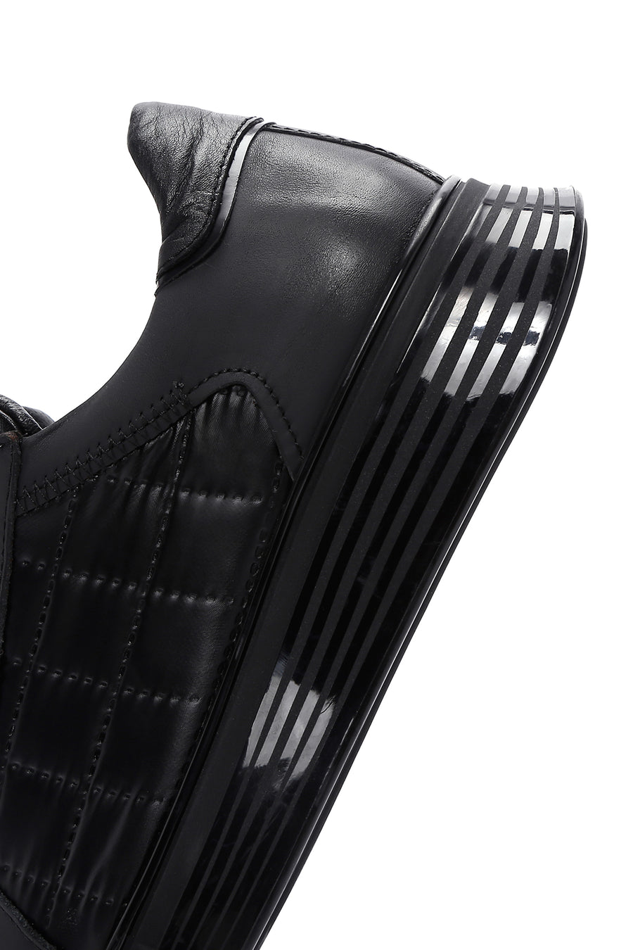 Men's Black Leather Detailed Sneaker