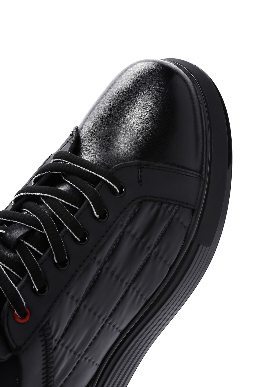 Men's Black Leather Detailed Sneaker