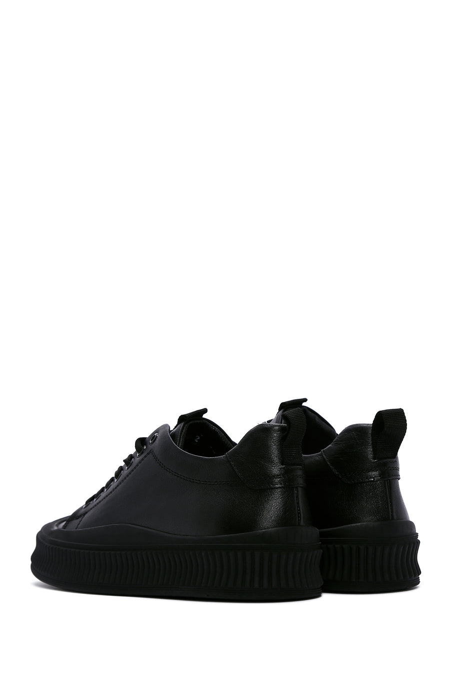 Erkek Siyah Deri Sneaker