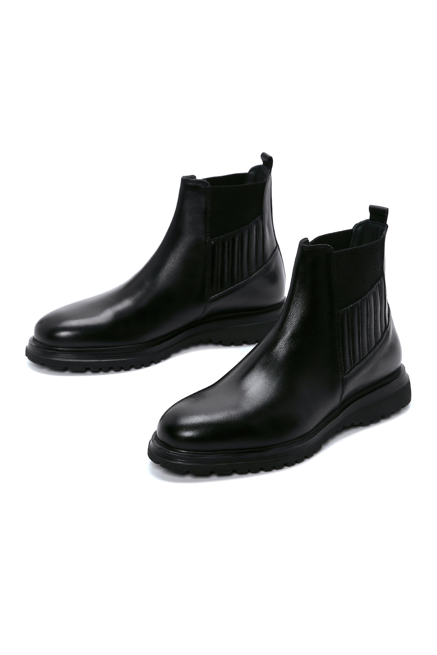 Men's Black Leather Chelsea Boots