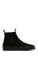 Men's Black Nubuck Leather Chelsea Ankle Boots | Derimod