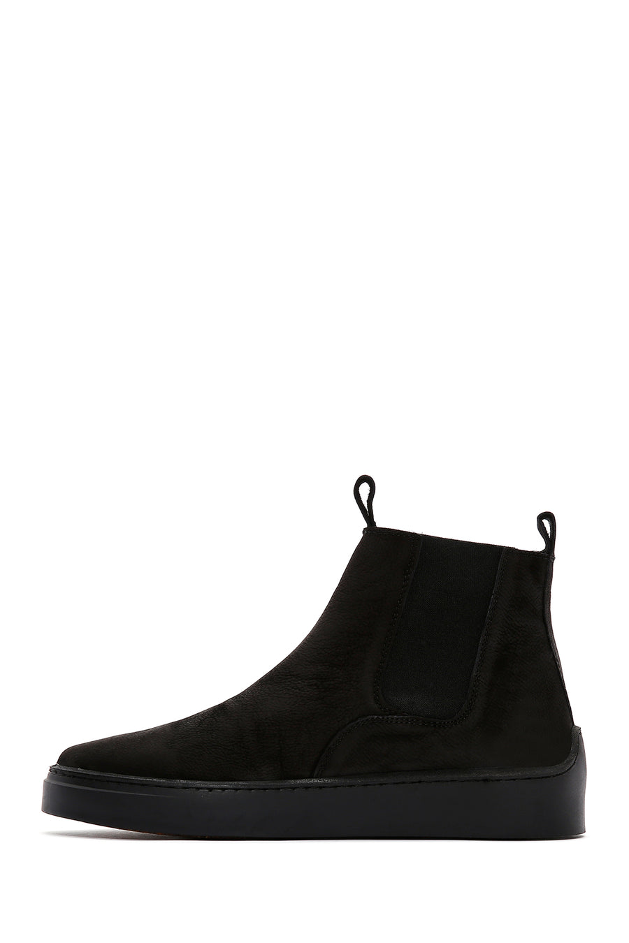 Men's Black Nubuck Leather Chelsea Ankle Boots