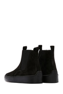 Men's Black Nubuck Leather Chelsea Ankle Boots | Derimod