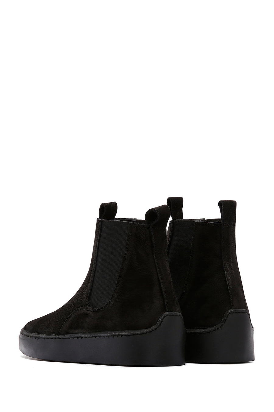 Men's Black Nubuck Leather Chelsea Ankle Boots