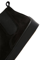 Men's Black Nubuck Leather Chelsea Ankle Boots | Derimod