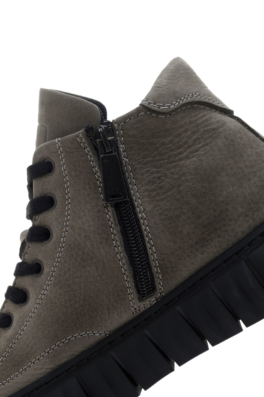 Men's Gray Zippered Casual Nubuck Leather Boots