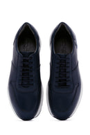 Men's Navy Blue Leather Sneaker | Derimod