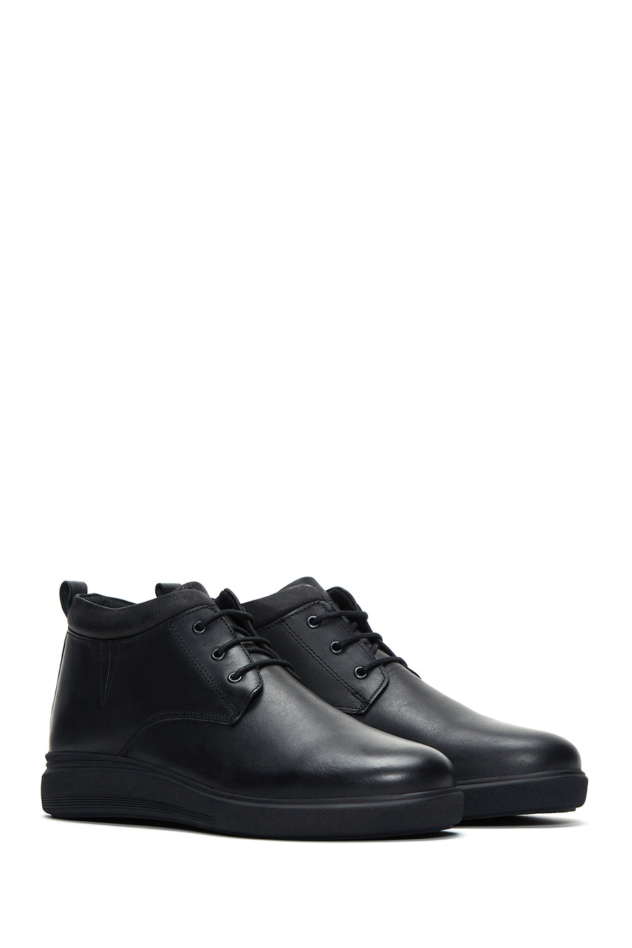 Men's Black Leather Casual Boots