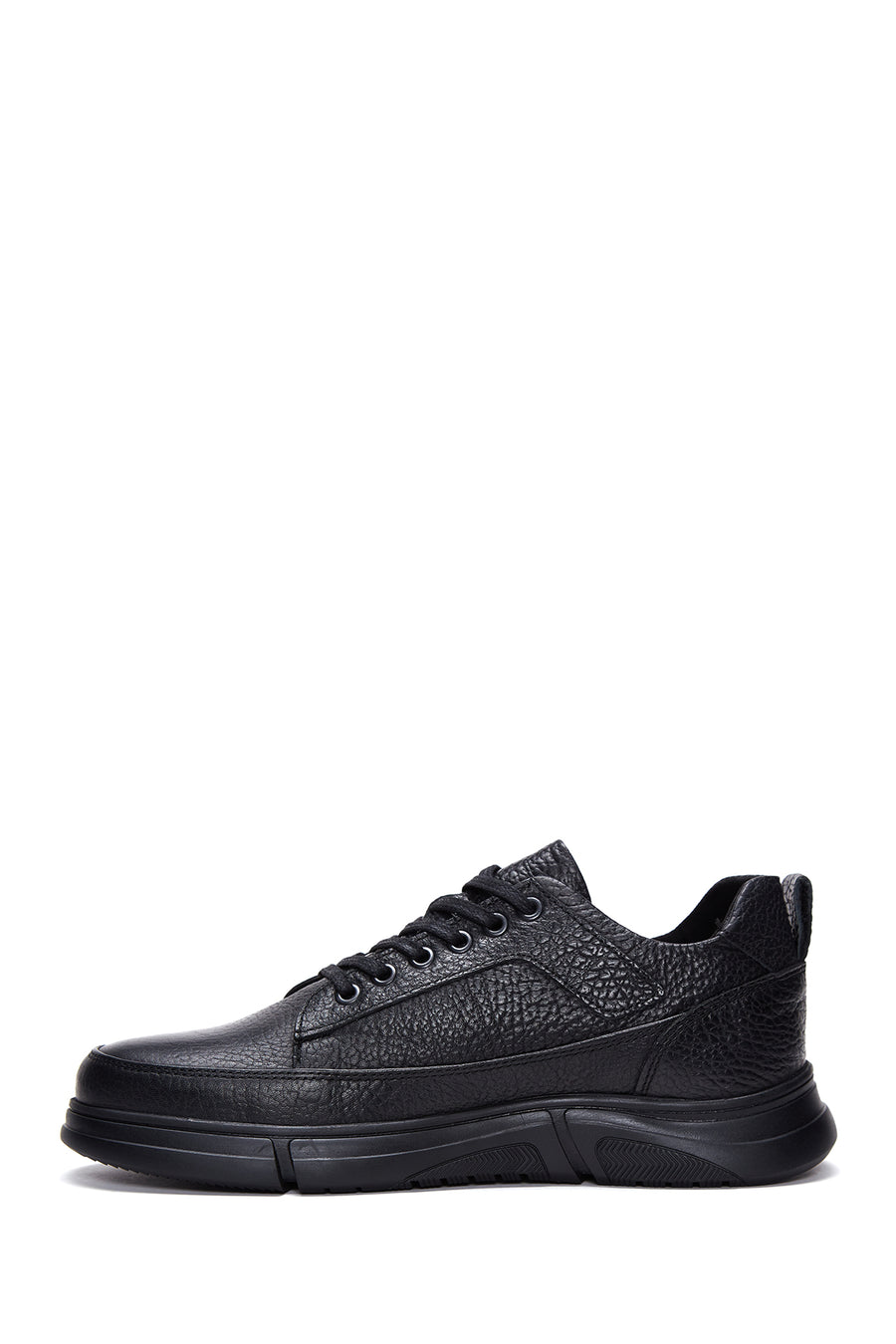 Men's Black Leather Casual Sneaker