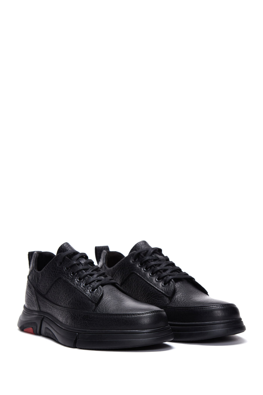 Men's Black Leather Casual Sneaker