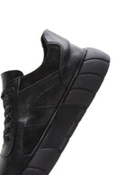Men's Black Leather Thick Soled Sneaker | Derimod