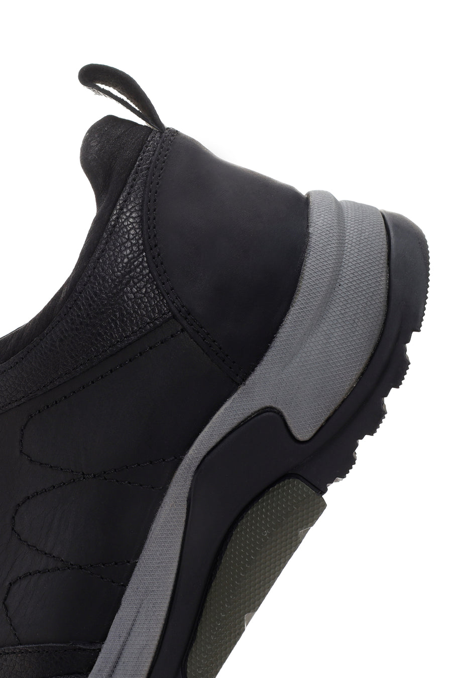 Men's Black Thick Soled Casual Leather Shoes