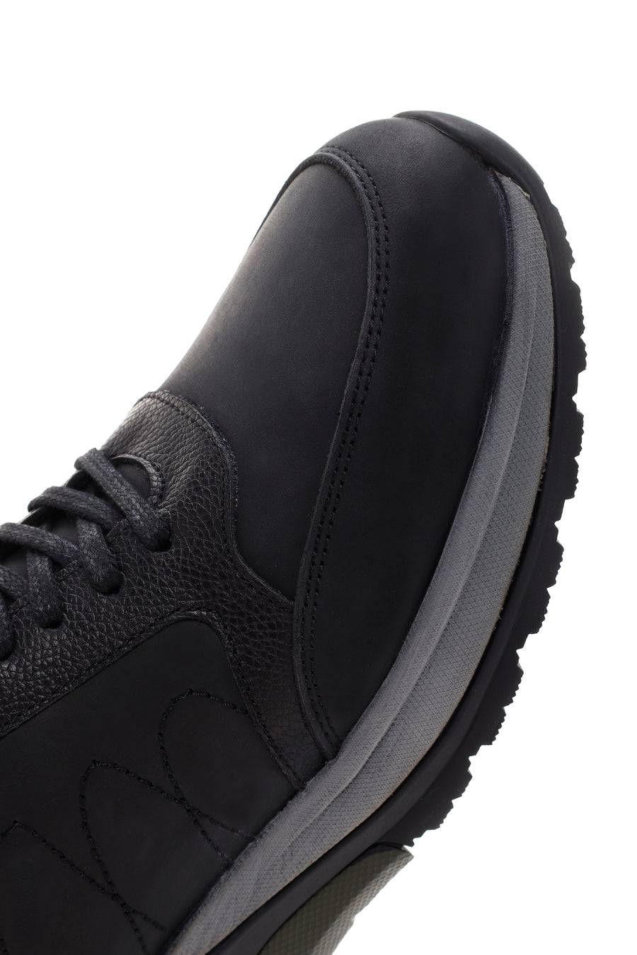 Men's Black Thick Soled Casual Leather Shoes
