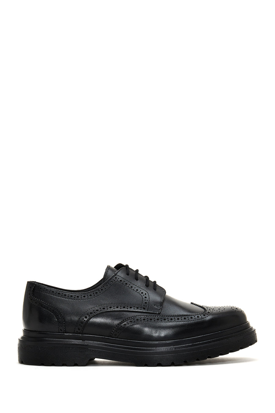Men's Black Leather Thick Soled Casual Shoes 23WFD697318 | Derimod