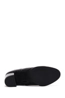 Women's Black Crocodile Leather Heeled Boots | Derimod