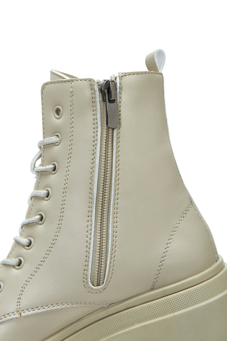 Women's Beige Zippered Boots