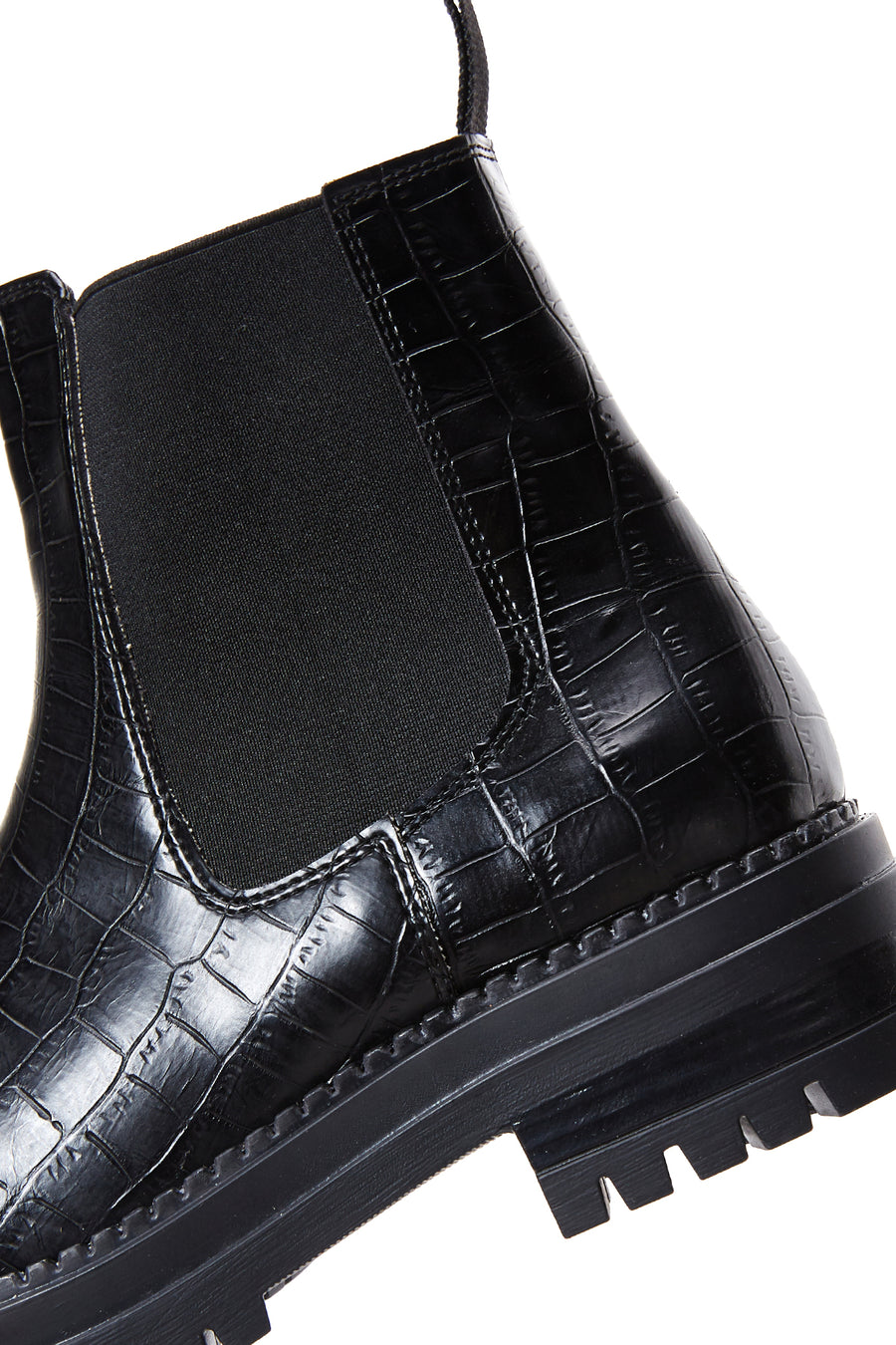 Women's Black Crocodile Chelsea Boots