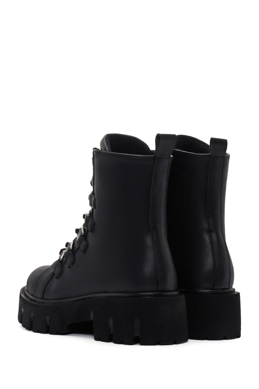 Women's Black Thick Soled Zippered Boots