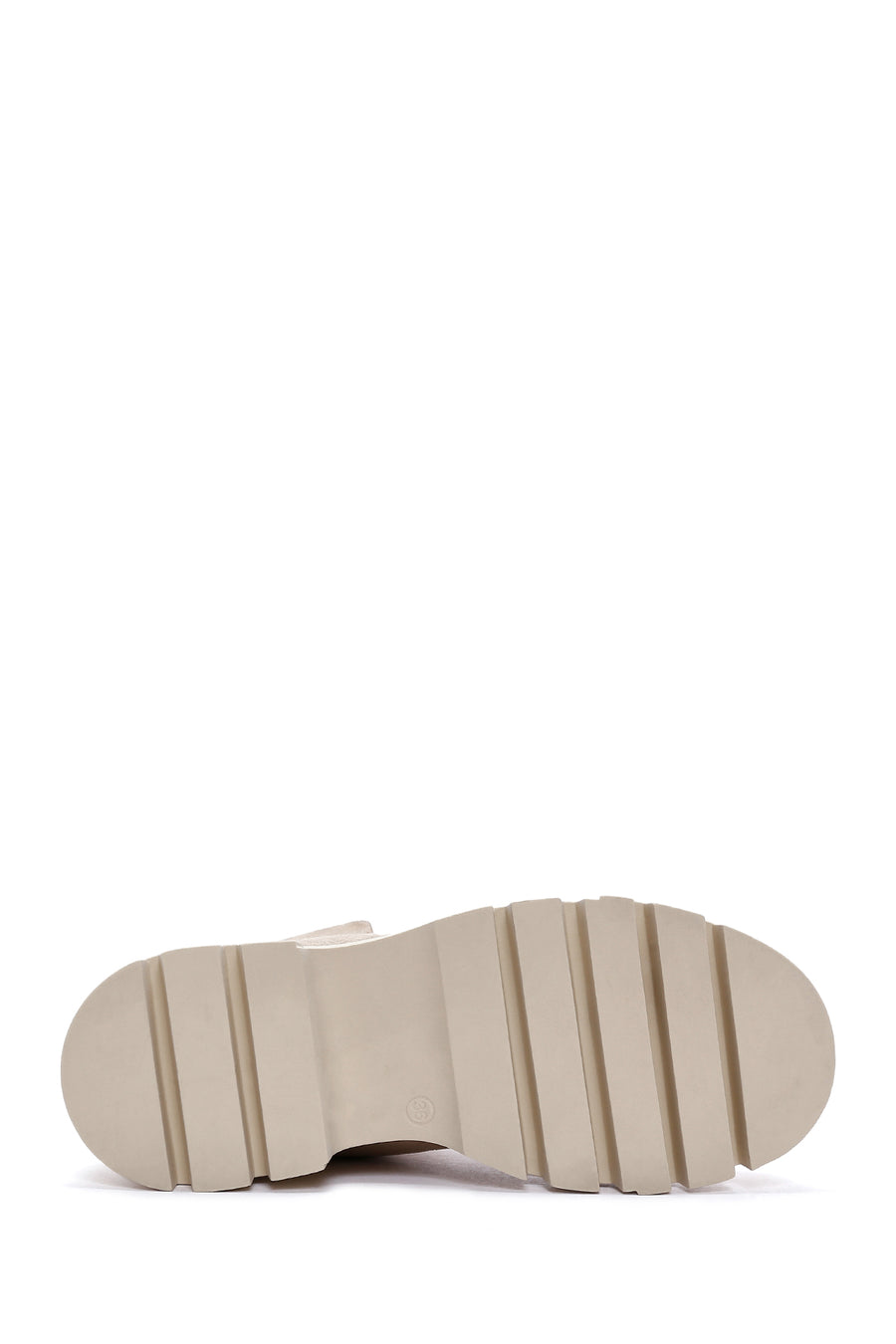 Women's Beige Thick Soled Suede Boots
