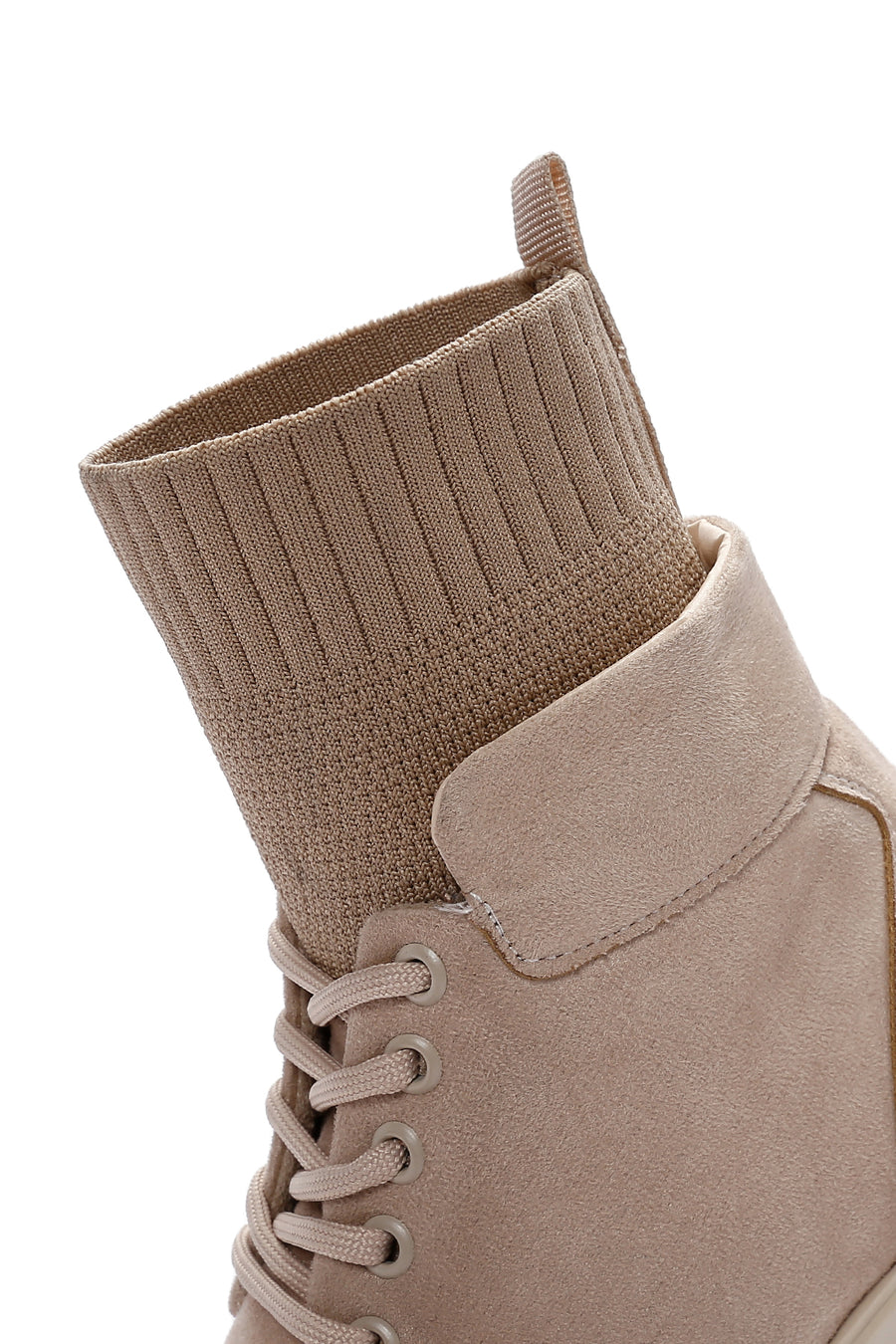 Women's Beige Thick Soled Suede Boots