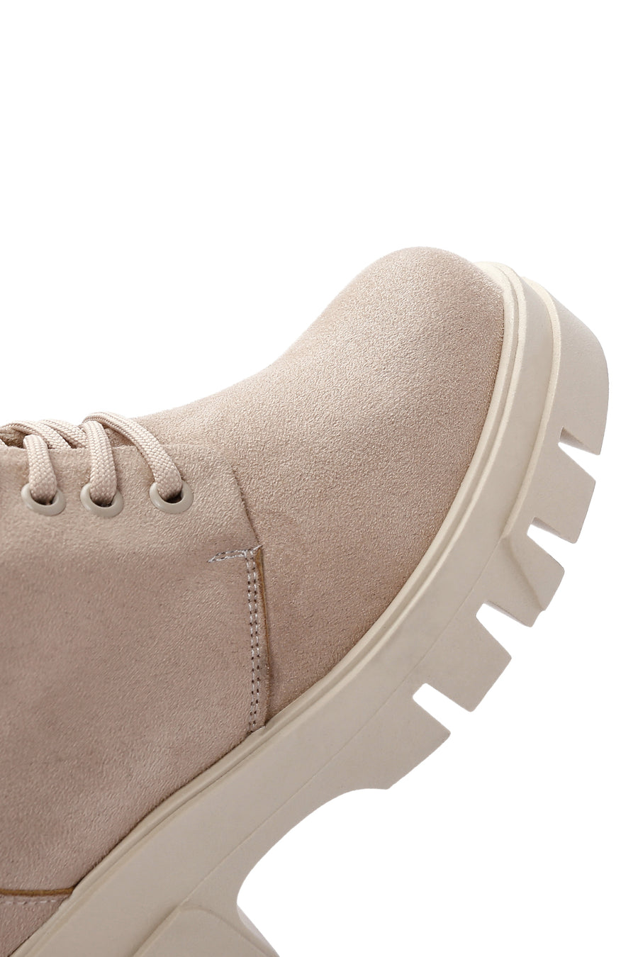 Women's Beige Thick Soled Suede Boots